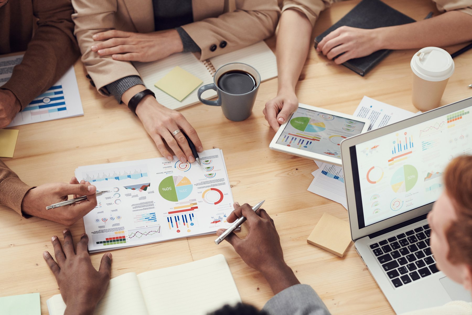 Diverse team of professionals brainstorming